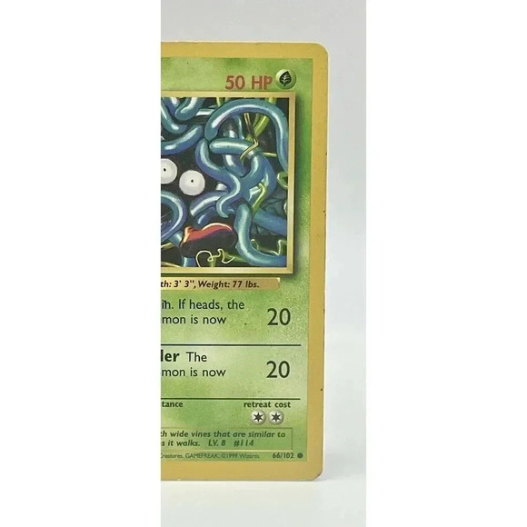 Pokémon Tangela Base Set 66/102 Regular Unlimited Common Non Halo Vintage LP - Picture 3 of 6